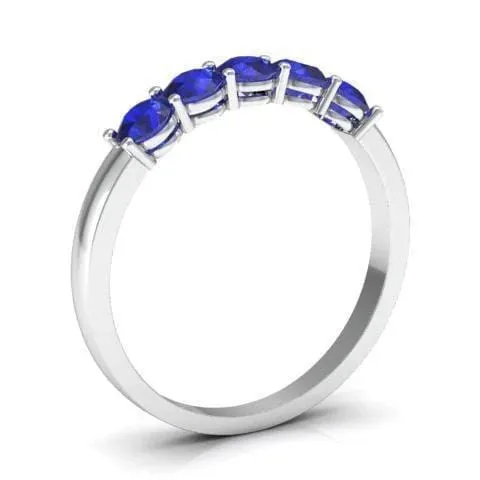 0.50cttw Shared Prong Blue Sapphire Five Stone Ring