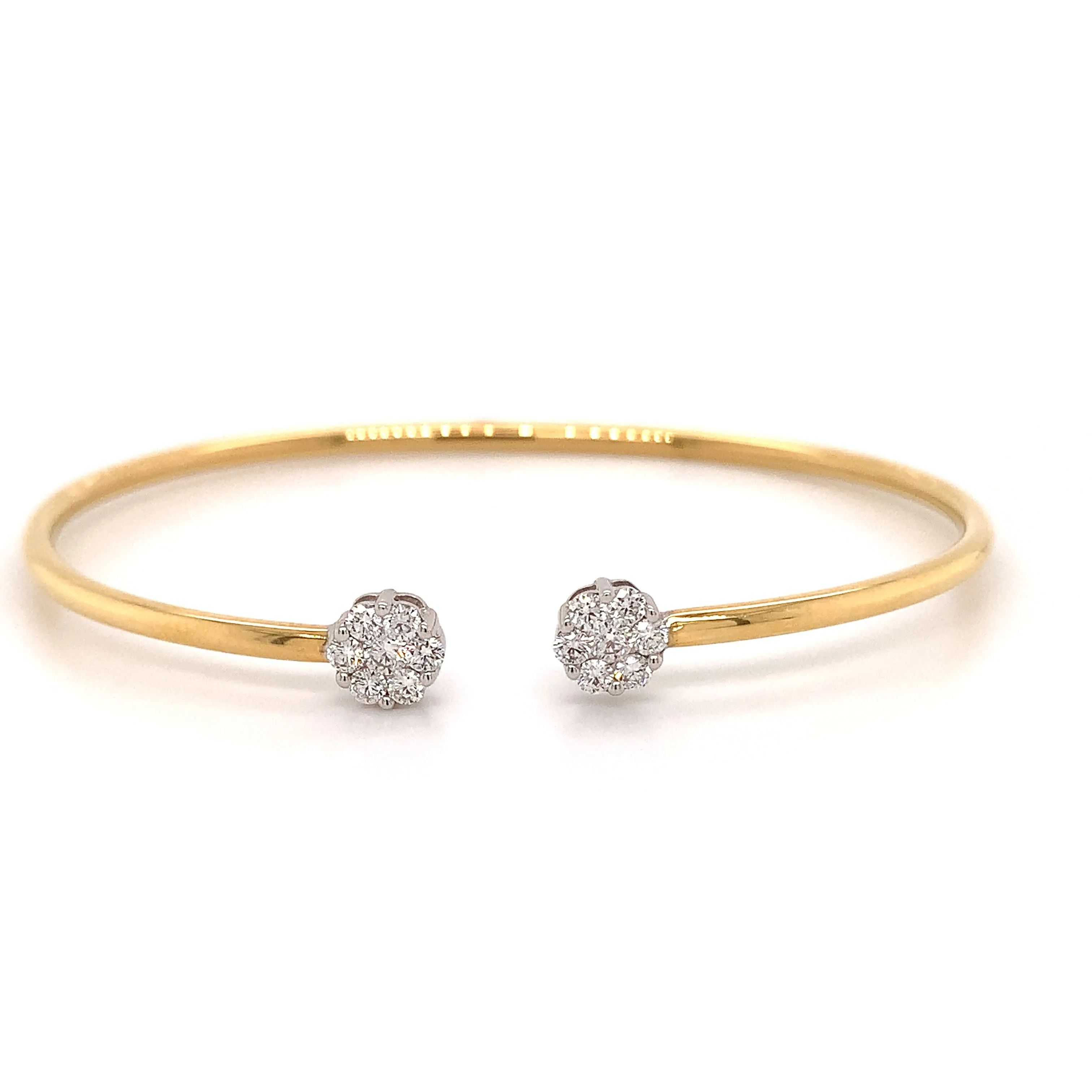 0.52ct tw Diamond Yellow Gold Wrap Bangle Bracelet