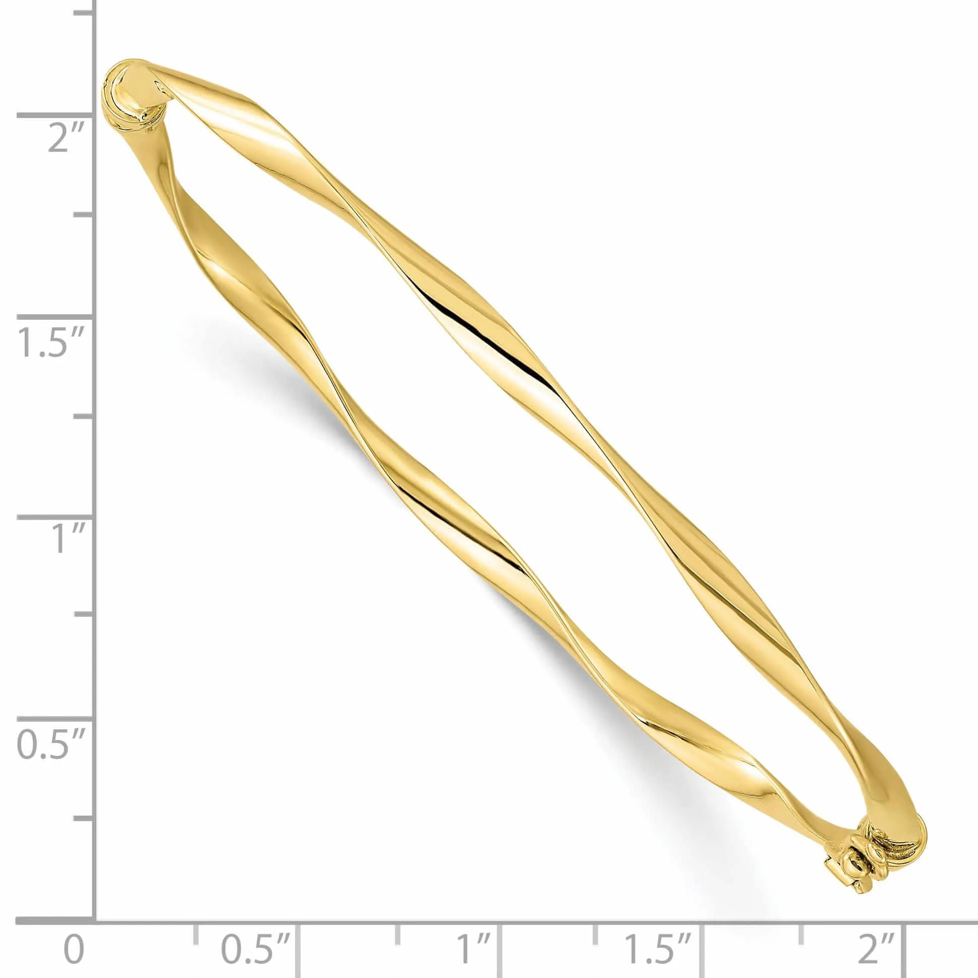 10k Yellow Gold Polished Hinged Bangle