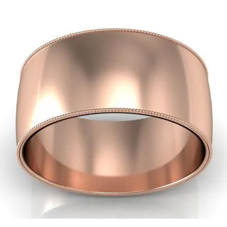 10mm Milgrain Wedding Band in 14k