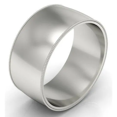 10mm Milgrain Wedding Band in 14k