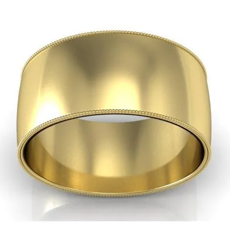 10mm Milgrain Wedding Band in 14k