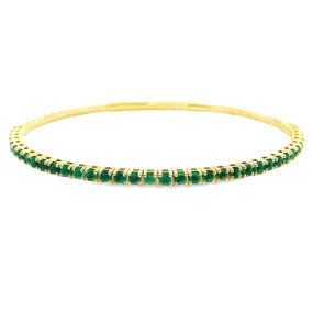 1.30ct 14k Yellow Gold Emerald Bangle