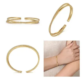 14 Karat Yellow 6.25" Nugget Bangle Bracelet