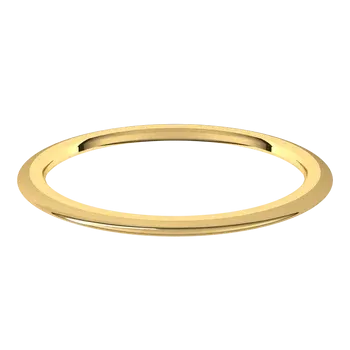 14K Gold 1 mm Half Round Comfort Fit Wedding or Stackable Band