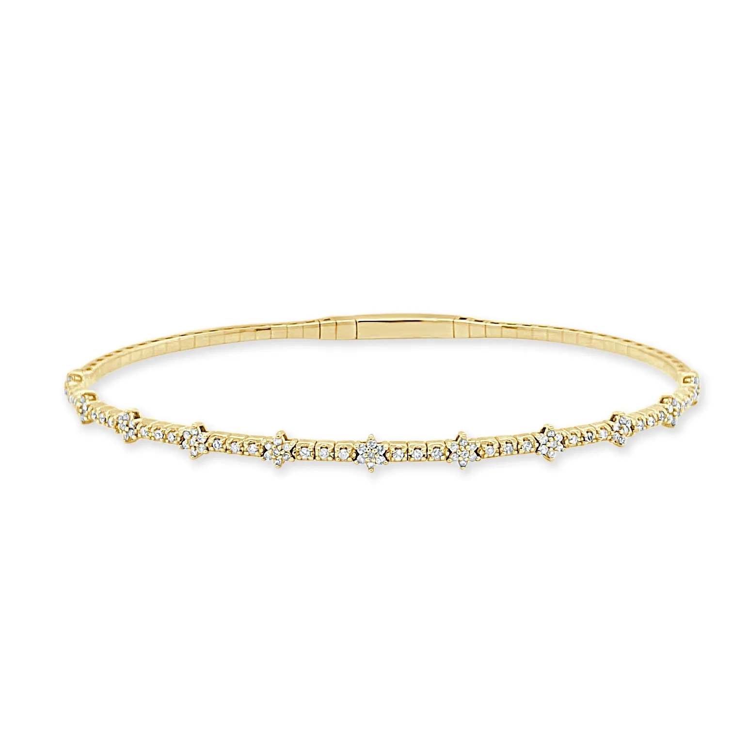 14k Gold & Diamond Flexible Bangle - 0.35ct