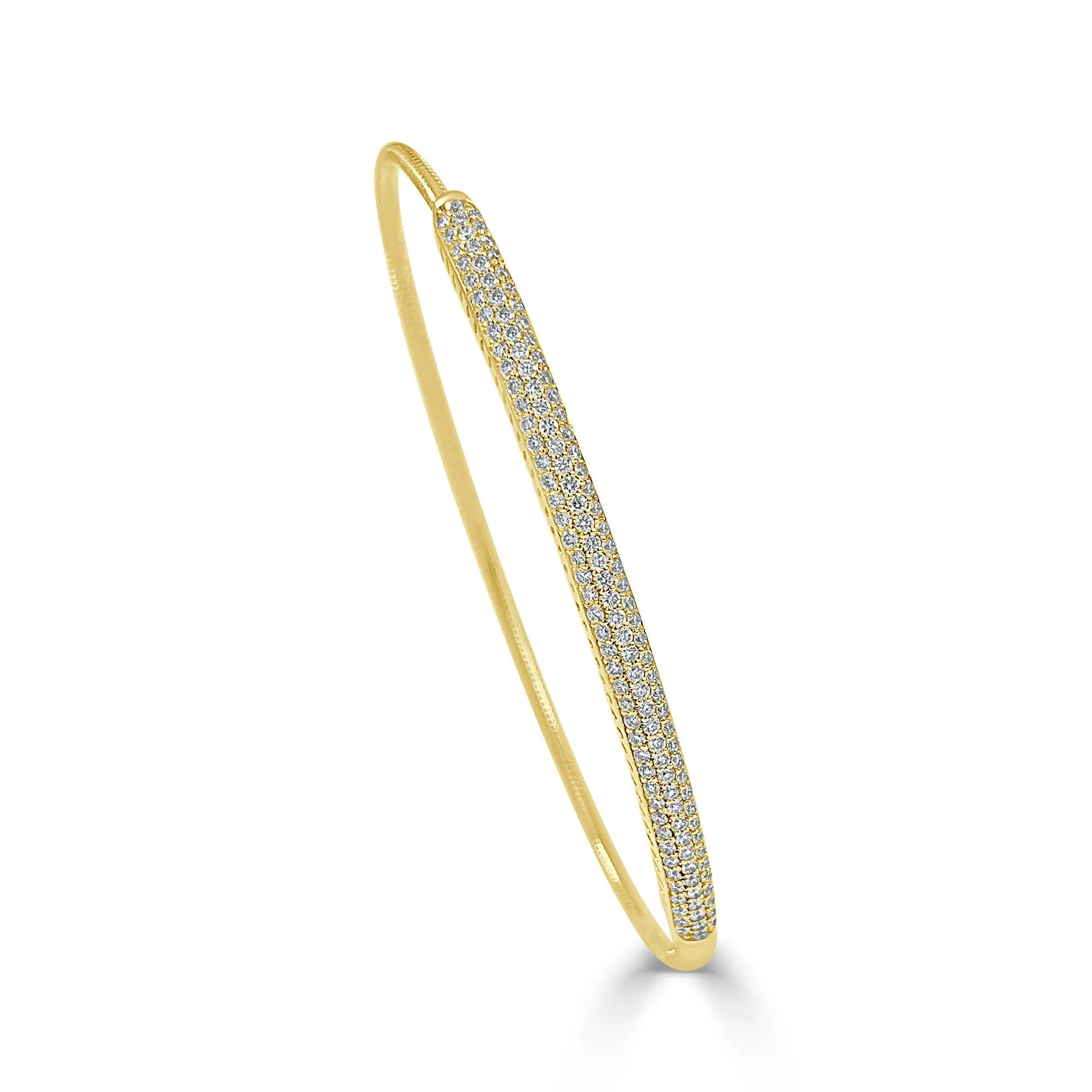 14k Gold & Diamond Flexible Bangle - 0.85ct