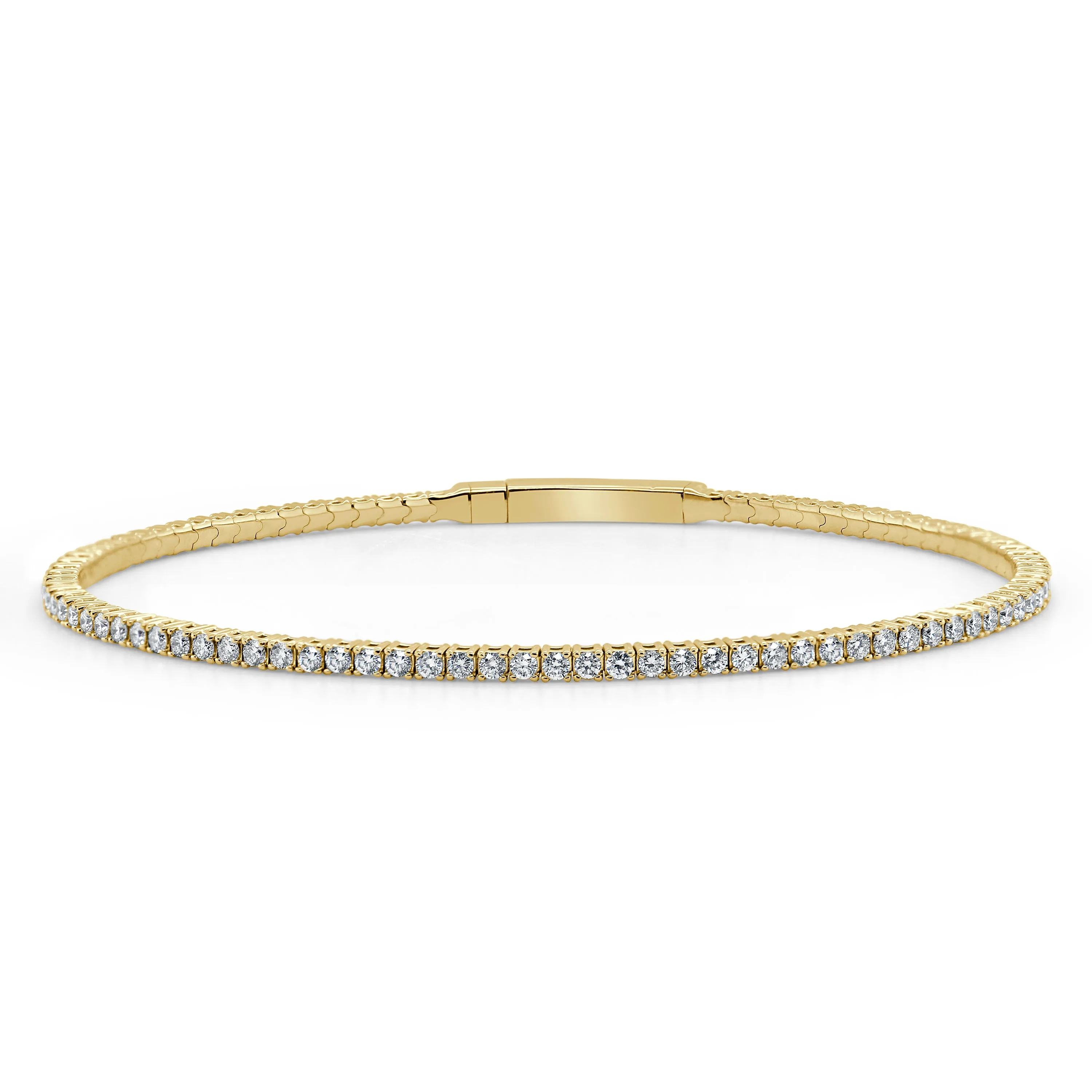 14k Gold & Diamond Flexible Bangle - 1.54ct