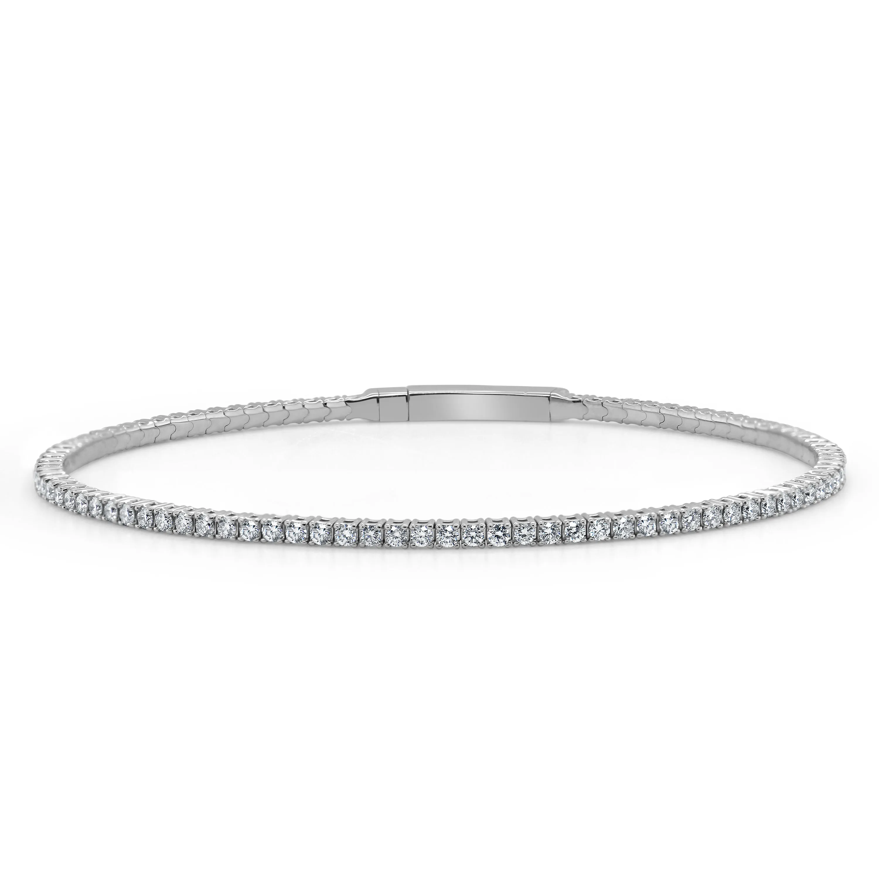 14k Gold & Diamond Flexible Bangle - 1.54ct