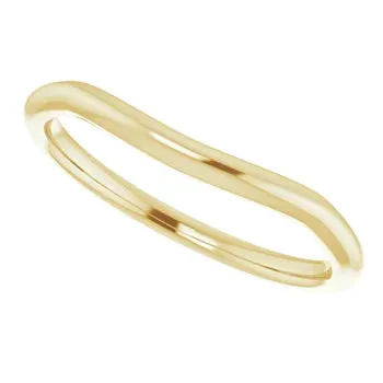 14K Gold Curved Form-Fitting 1.75 mm Wide Wedding Band for Round Solitaire Engagement Ring