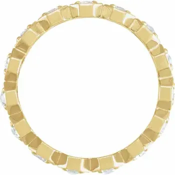 14K Gold Natural Rose-Cut Diamond Eternity Band