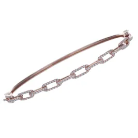 14k Rose Gold Diamond Link Bangle