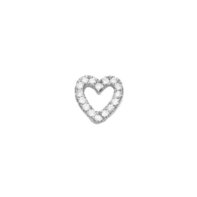 14k Skinny Diamond Heart (white)