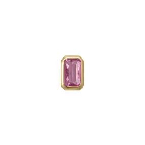 14k Skinny Silver Fancy Pink Emerald (yellow)