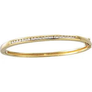 14K Yellow 5/8 CTW Diamond Bangle Bracelet