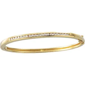 14K Yellow 5/8 CTW Diamond Bangle Bracelet