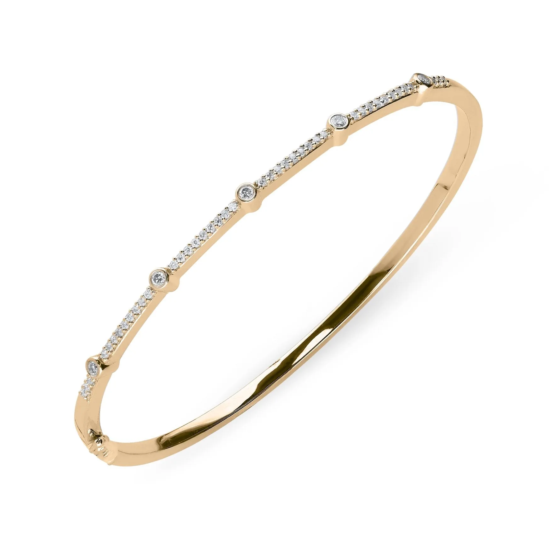 18ct Rose Gold 0.35ct Diamond Hinged Bangle