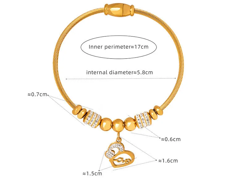 18K gold noble and dazzling love/star/round/six-pointed star/eyes/number 8/flower design bracelet