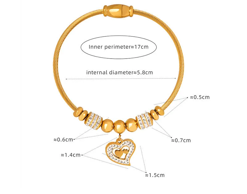 18K gold noble and dazzling love/star/round/six-pointed star/eyes/number 8/flower design bracelet