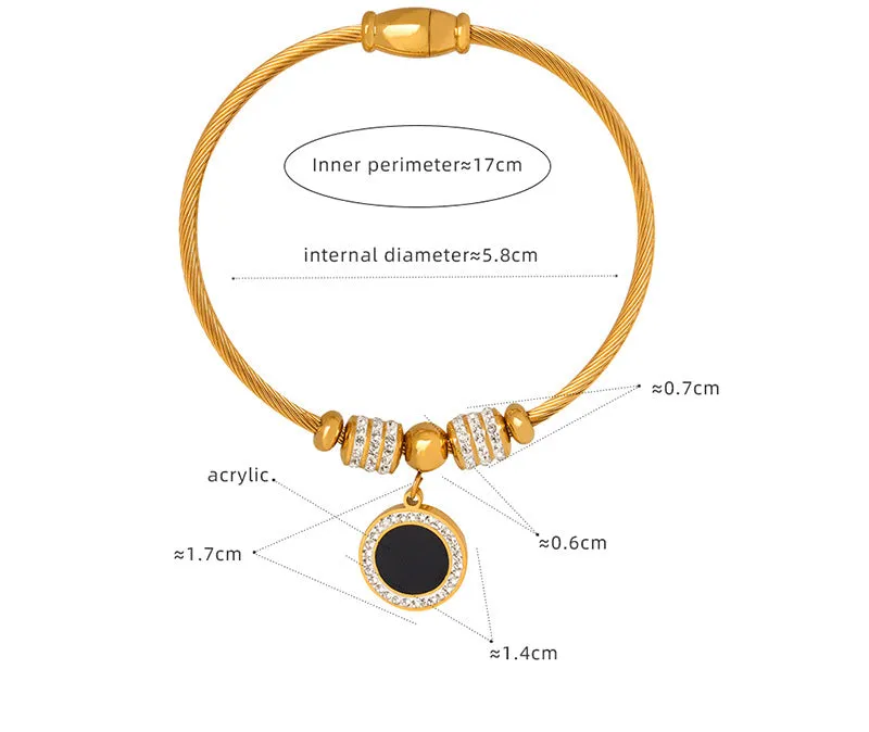 18K gold noble and dazzling love/star/round/six-pointed star/eyes/number 8/flower design bracelet