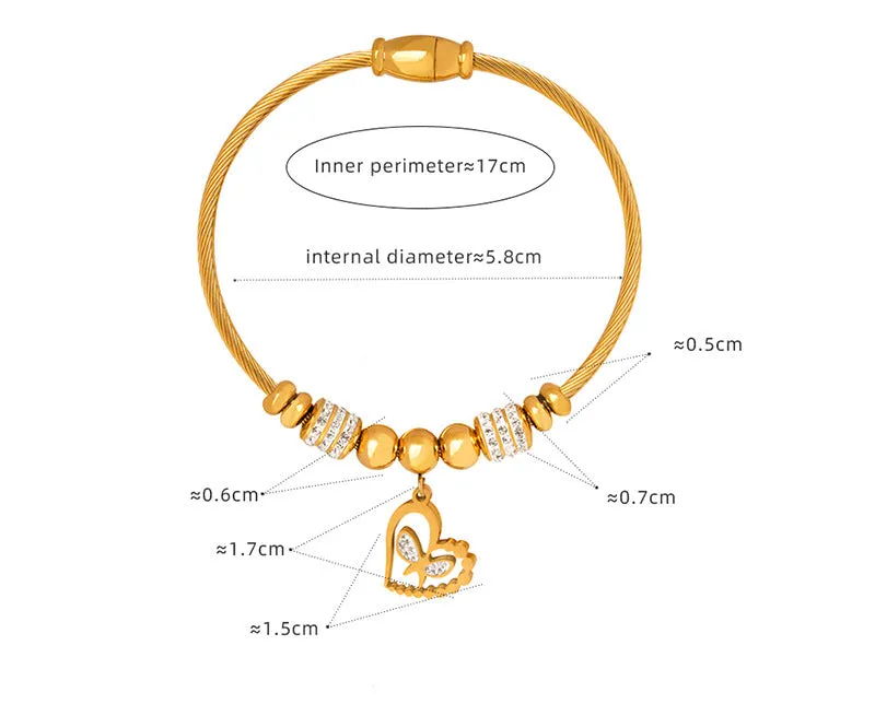 18K gold noble and dazzling love/star/round/six-pointed star/eyes/number 8/flower design bracelet