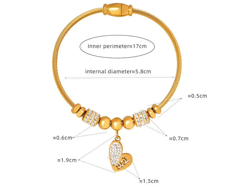 18K gold noble and dazzling love/star/round/six-pointed star/eyes/number 8/flower design bracelet