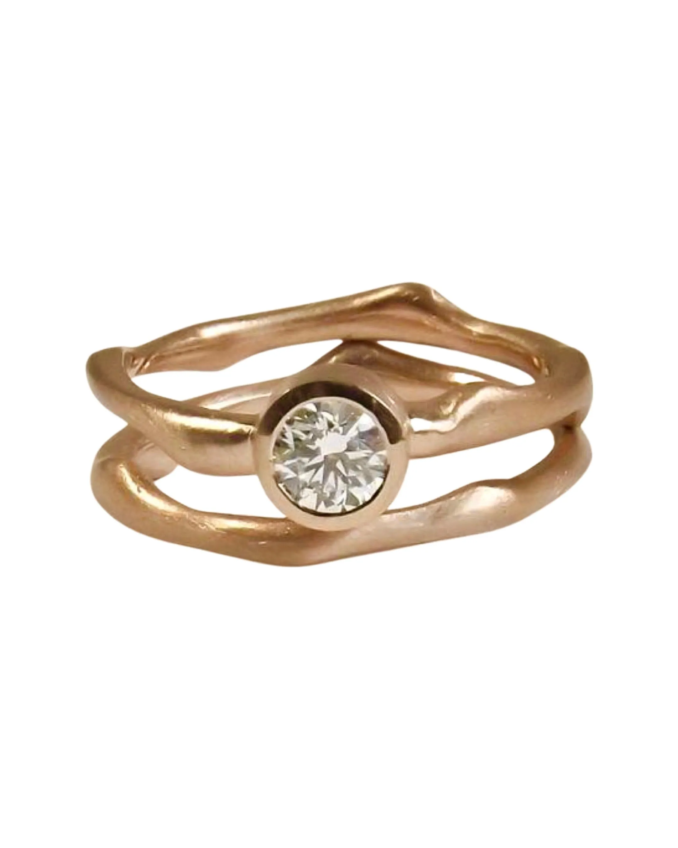 18k Rose Gold Twig Ring