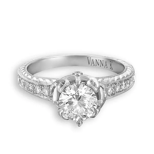 18K White Gold Diamond Engagement Ring