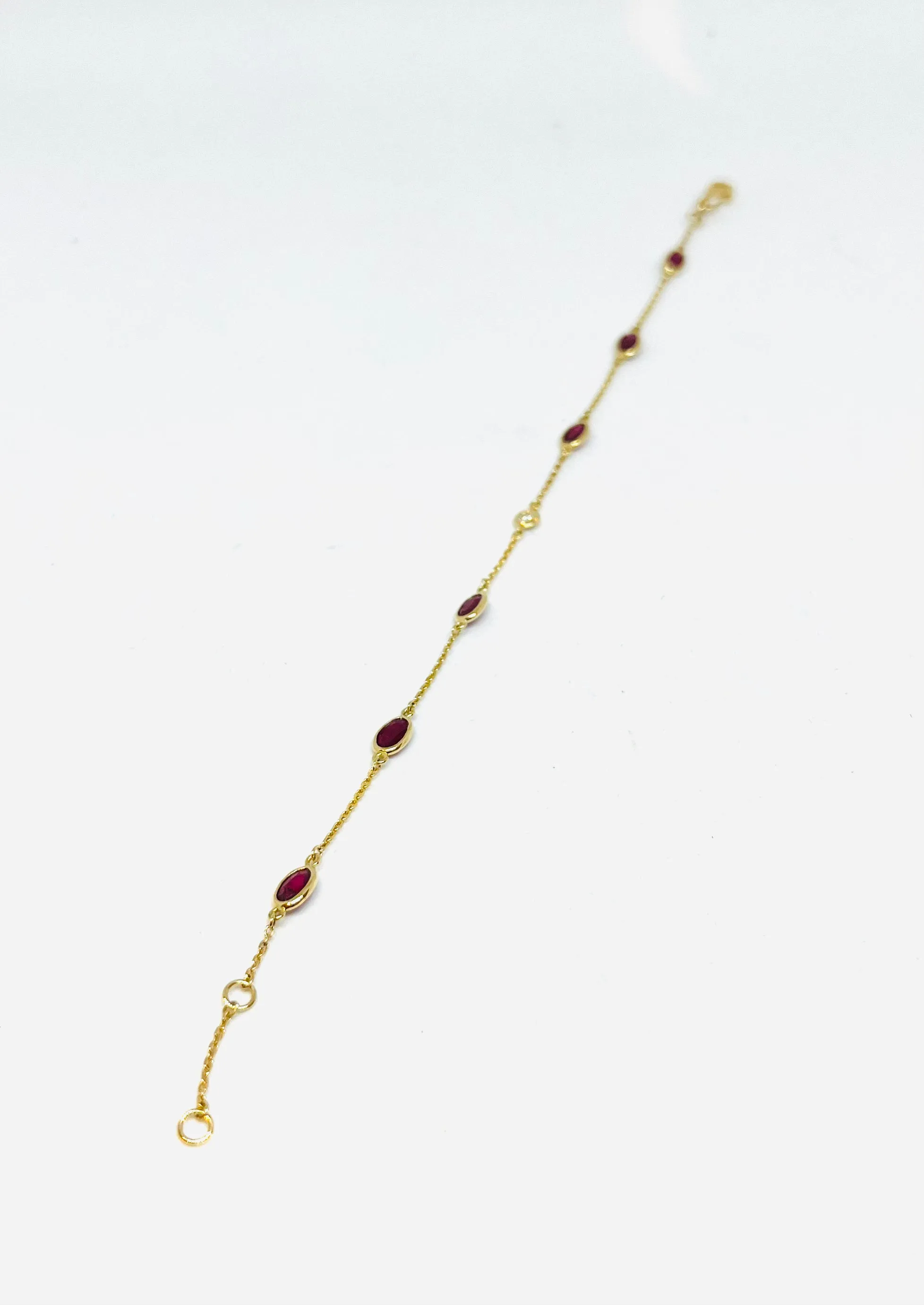 18k Yellow  Gold Ruby and Diamond Bracelet