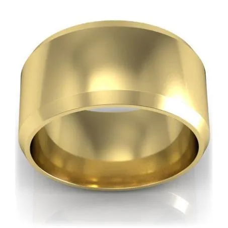 18kt Gold Wedding Ring Beveled 10mm