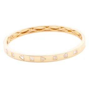 1.95ct 18k Yellow Gold Diamond Bangle