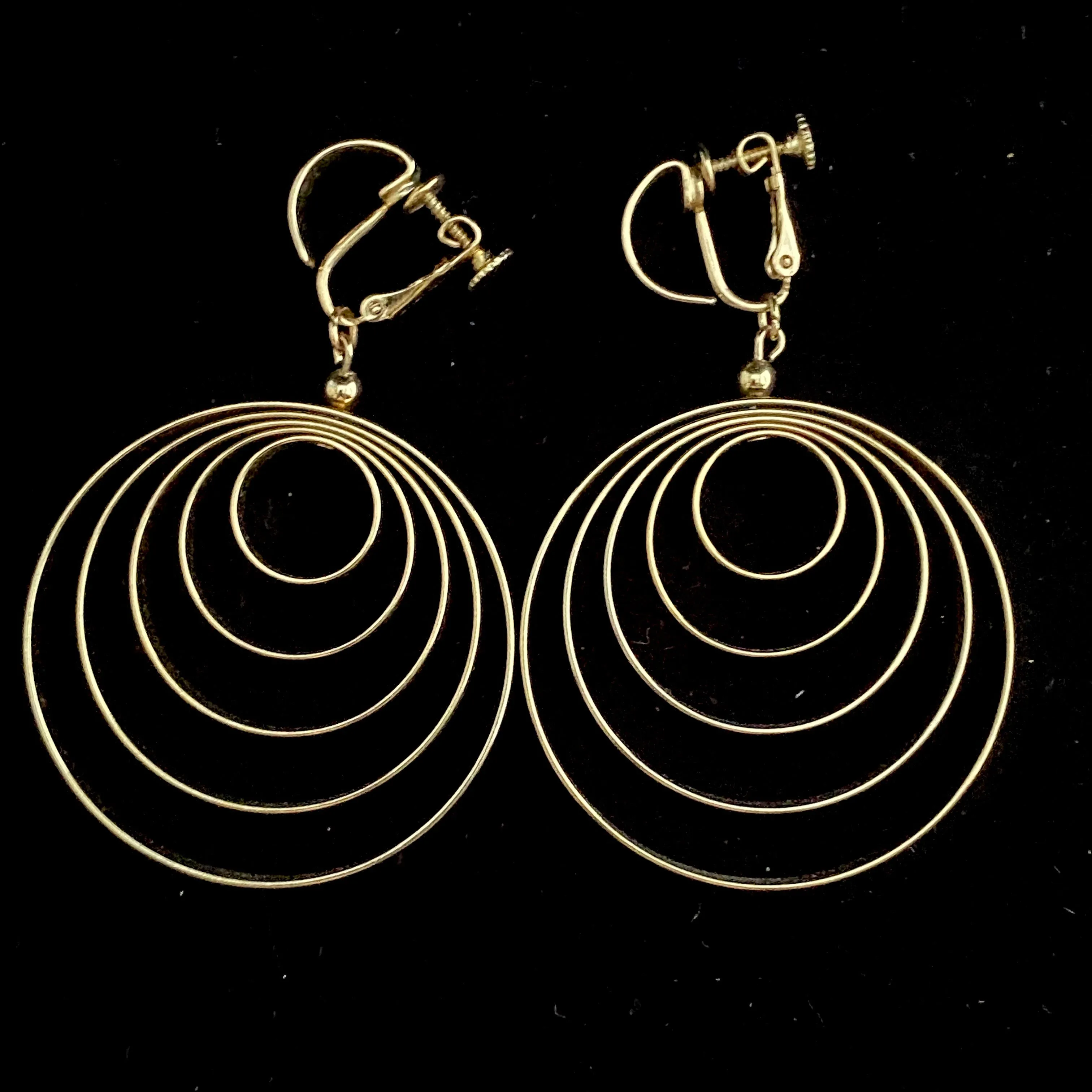 1970s Napier Swivel Hoop Earrings