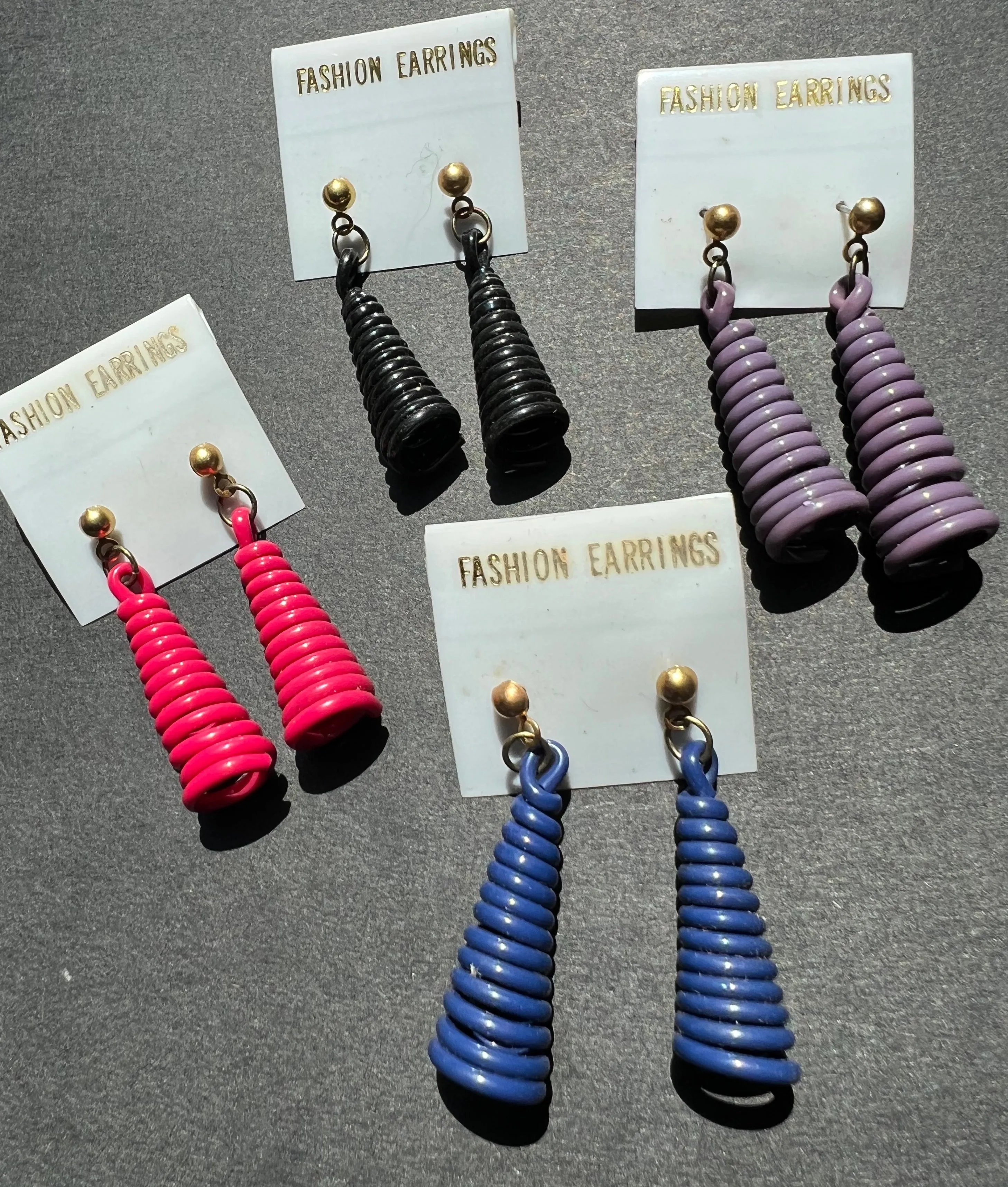 1980s Curly Cone Earrings