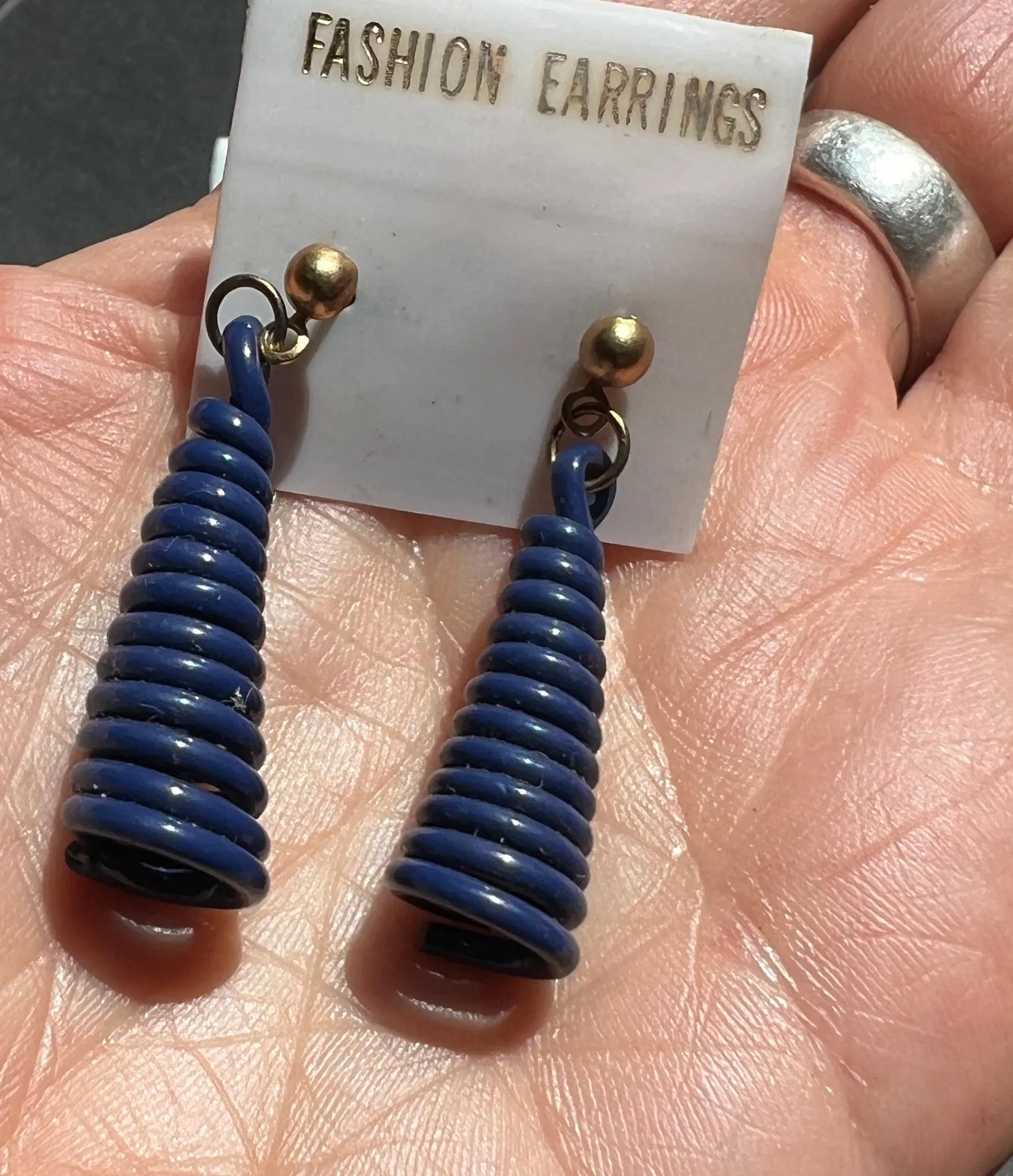 1980s Curly Cone Earrings