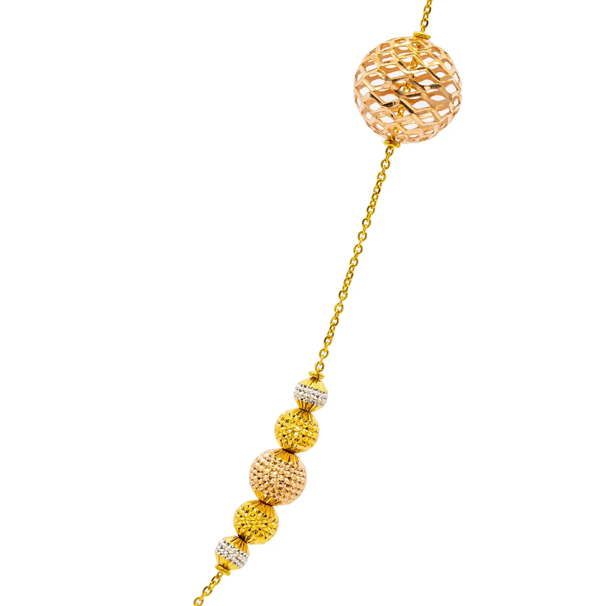 22K Multi-Tone Gold Ishani Beaded Chain