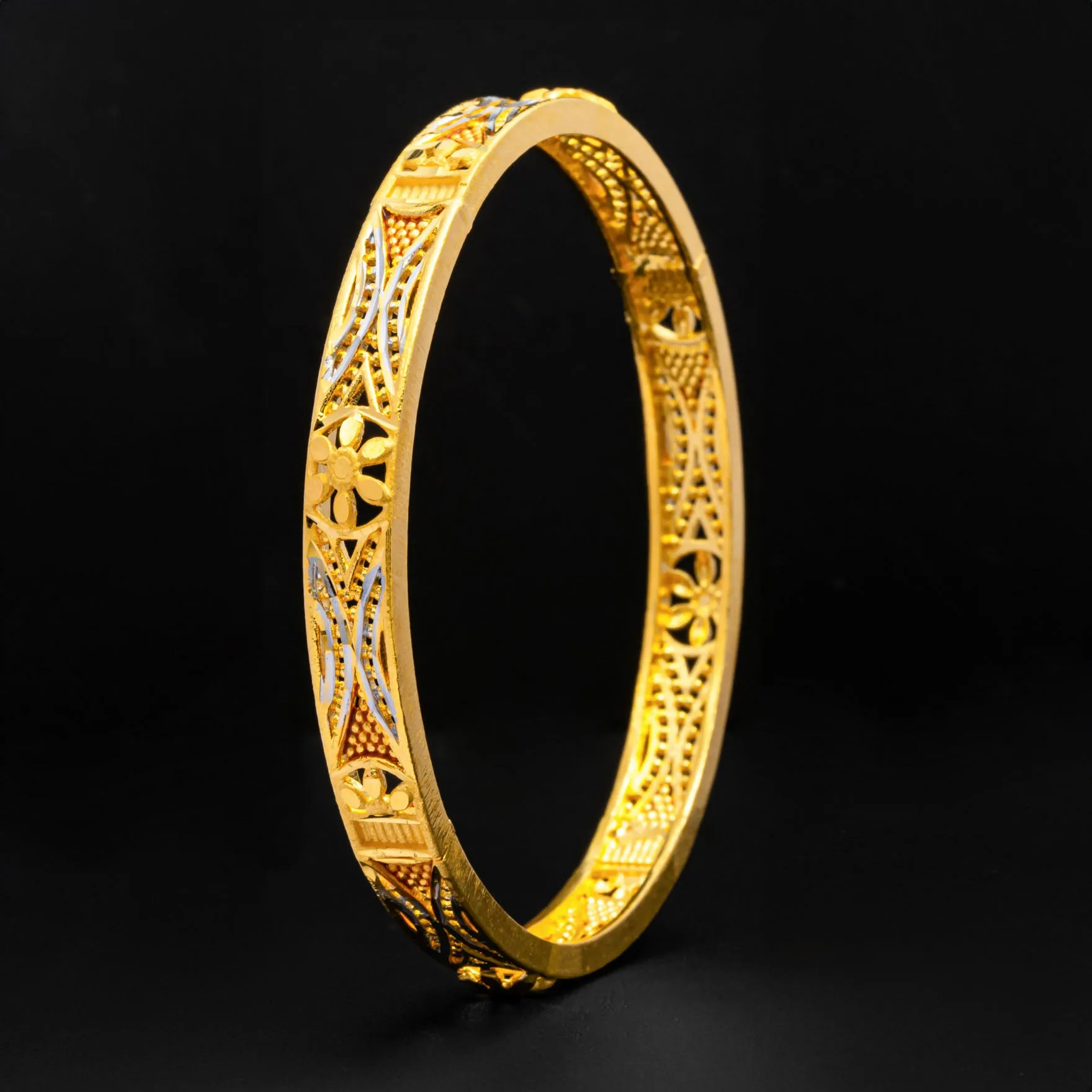 24ct Heavy Gold Plated Enamel Bangle PEB27-091