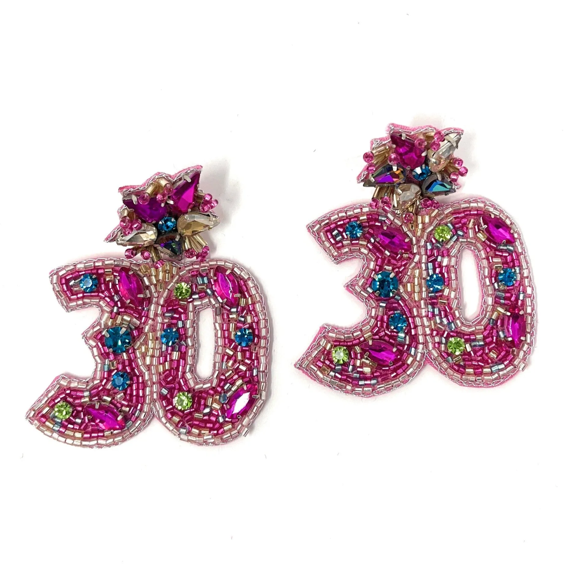 30th Birthday Beaded Earrings