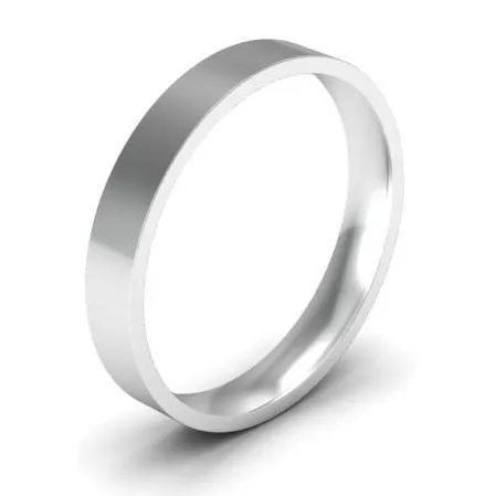 3mm Flat Wedding Ring in 14k