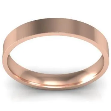 3mm Flat Wedding Ring in 14k