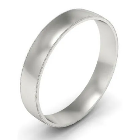 4mm Milgrain Wedding Ring in 18k