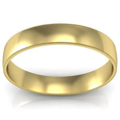 4mm Milgrain Wedding Ring in 18k