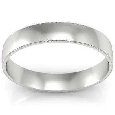 4mm Milgrain Wedding Ring in 18k