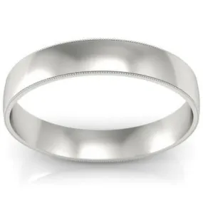 4mm Milgrain Wedding Ring in 18k