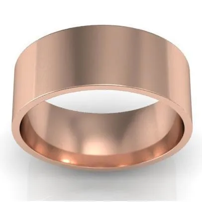 7mm Flat Wedding Ring in 14k