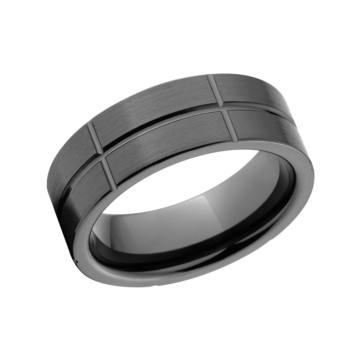 8mm Black Ceramic Ring - Men's Wedding Bands