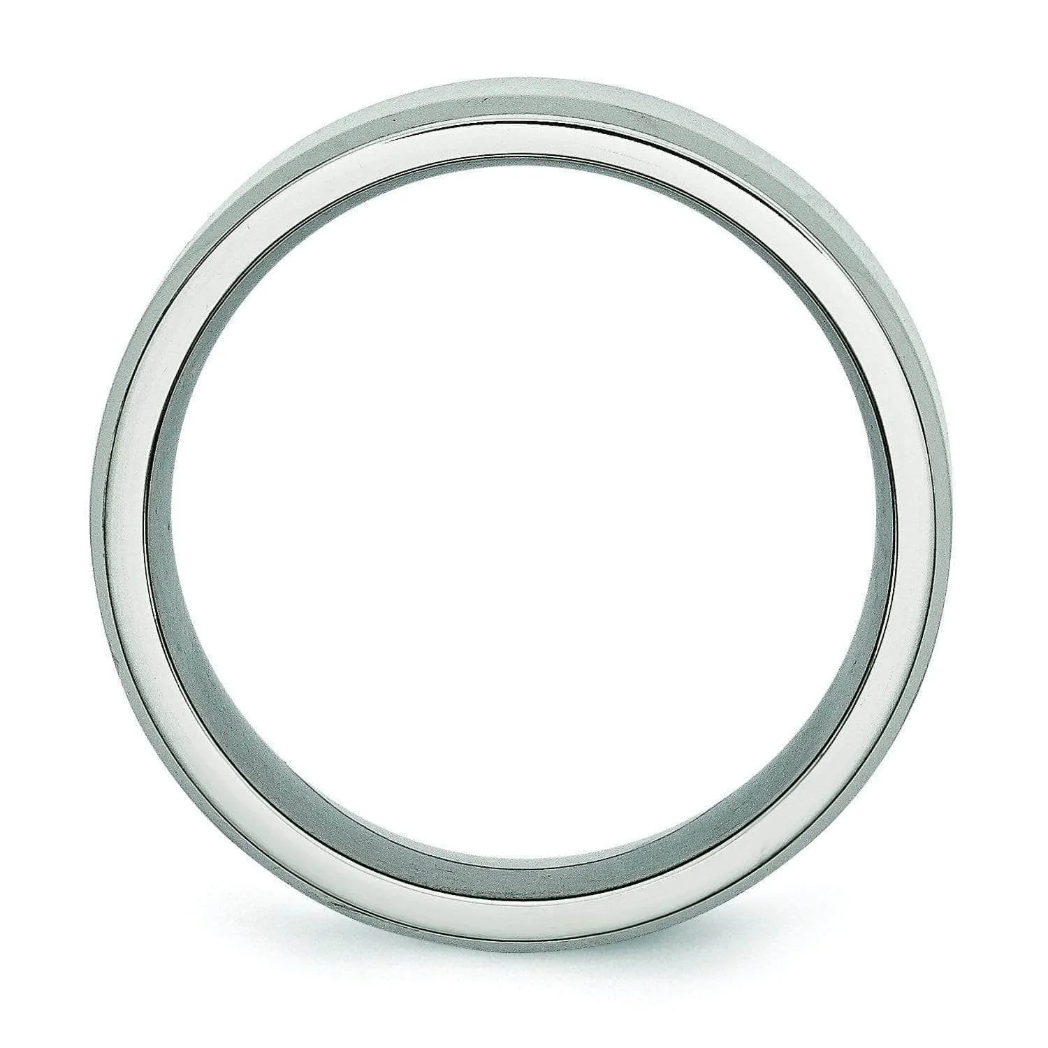 8mm Polished Titanium Wedding Ring with Beveled Edges