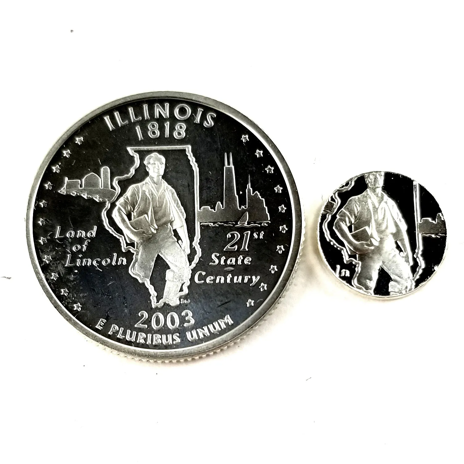 90% Silver Illinois Quarter Ring