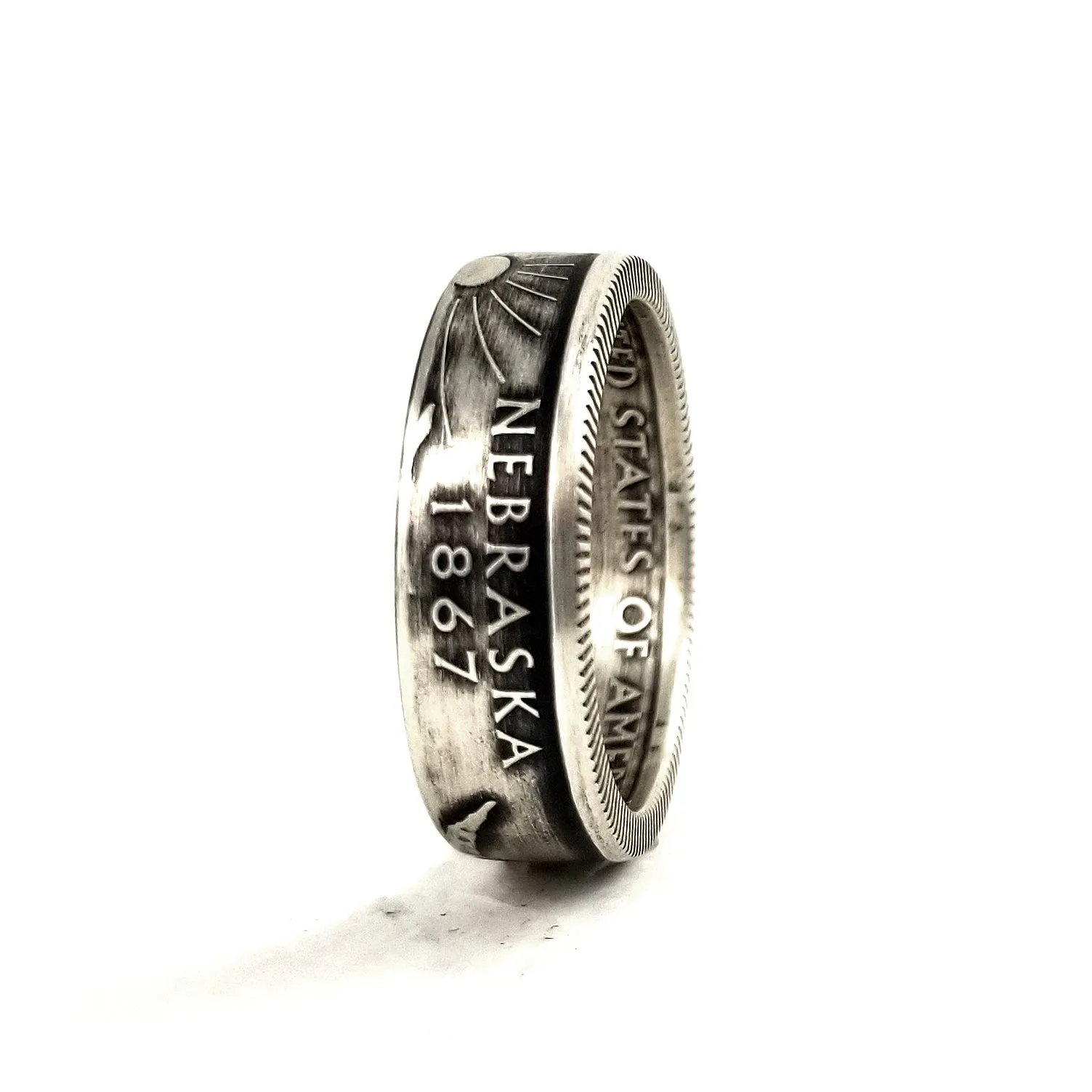 90% Silver Nebraska Quarter Ring