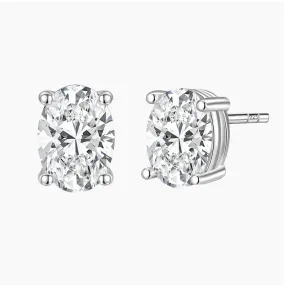 925 Sterling Silver Oval Stud Earrings