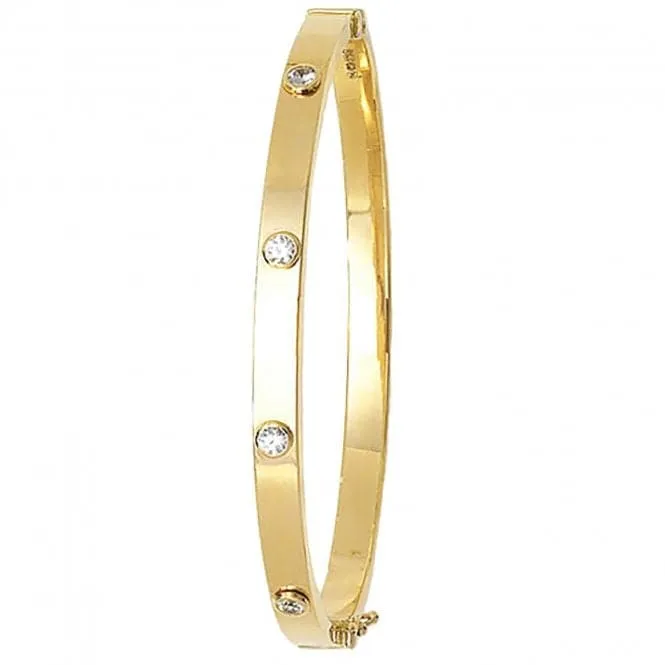 9ct Gold Zirconia Bangle BN165